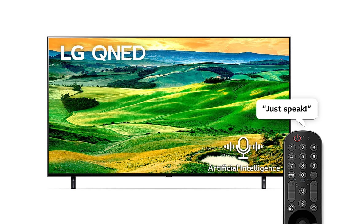 LG  QNED TV | 55 Inch | Real 4K | QNED80 Series |Magic Remote| Advanced Gaming |Dimming Pro | Dolby Atmos & HDR10 Pro | WebOS |  Smart AI ThinQ| , front view with infill image, 55QNED806QA