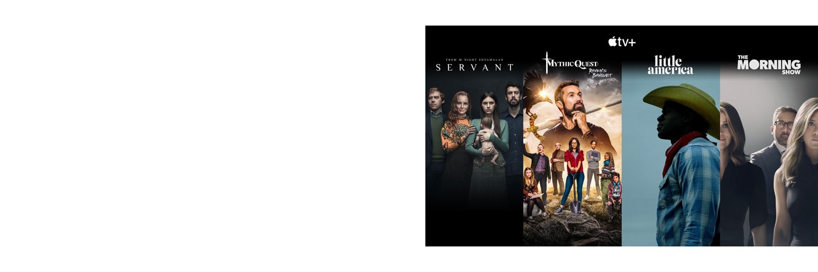 Thumbnails of Apple TV+ top 4 titles