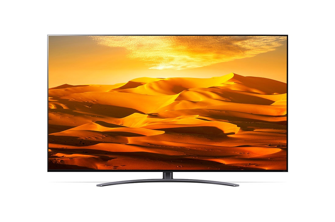 LG QNED | 75 Inch | QNED91 series| WebOS22 | Smart AI ThinQ |  Magic Remote | AI Picture Pro| HDR10 | HLG| AI Picture Pro | AI Sound Pro, front view with infill image, 75QNED916QA, thumbnail 2