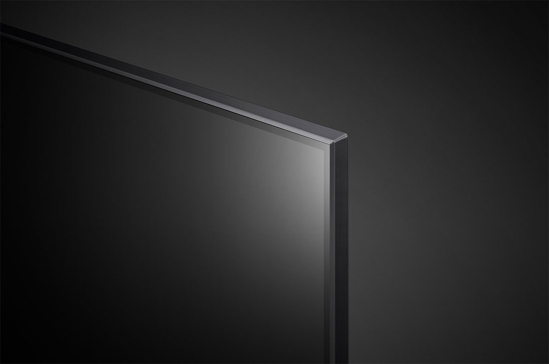 LG QNED TV 2023 | 55 Inch| QNED75R Series |  WebOS |  Smart AI ThinQ | Magic Remote | 3 side cinema| HDR10 | HLG| AI Sound Pro (5.1.2ch) | 2 Pole stand, close-up view of bezel, 55QNED756RB, thumbnail 6