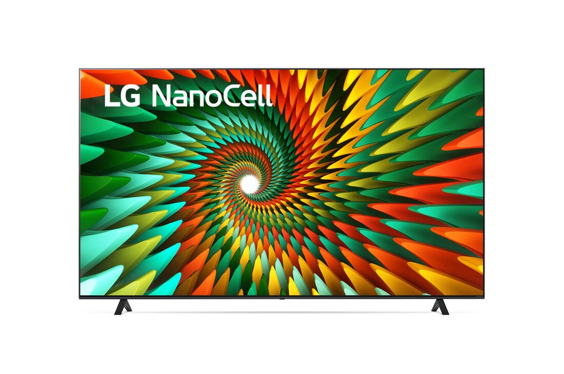 LG Nanocell TV 2023 | 75 Inch |  NANO77R series | WebOS | Smart AI ThinQ | Magic Remote | 3 side cinema | HDR10 |HLG | AI Sound Pro (5.1.2ch) | 2 Pole stand, front view with infill image, 75NANO776RA, thumbnail 2