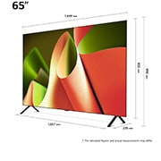 LG 65 Inch LG OLED AI B4 4K Smart TV AI Magic remote Dolby Vision webOS24 - OLED65B46LA (2024), Dimension image, OLED65B46LA, thumbnail 3