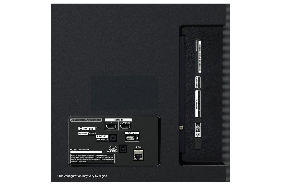 LG 55 Inch LG OLED AI B4 4K Smart TV AI Magic remote Dolby Vision webOS24 - OLED55B46LA (2024), Ports detail, OLED55B46LA, thumbnail 6