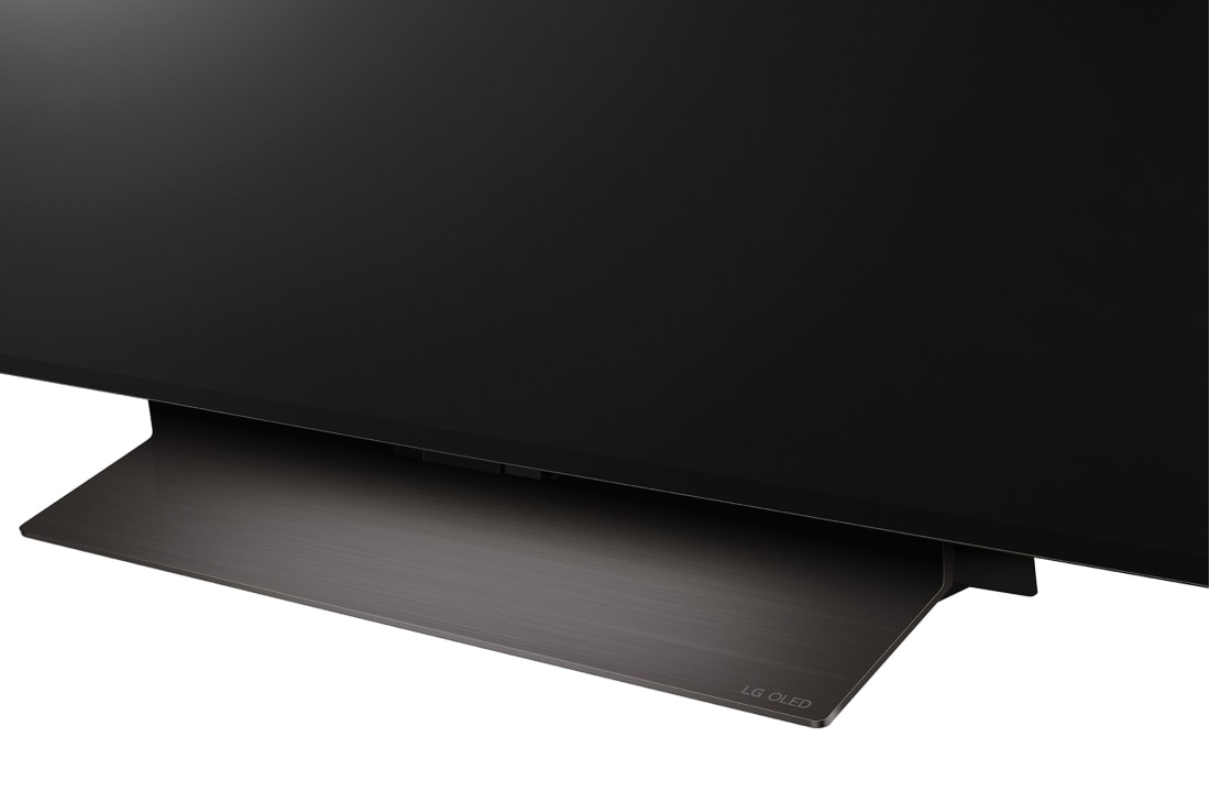 LG 77 Inch LG OLED evo C4 4K Smart TV AI Magic remote Dolby Vision webOS24 2024, Close-up image of LG OLED evo TV, OLED C4 from the base, OLED77C46LA, thumbnail 14
