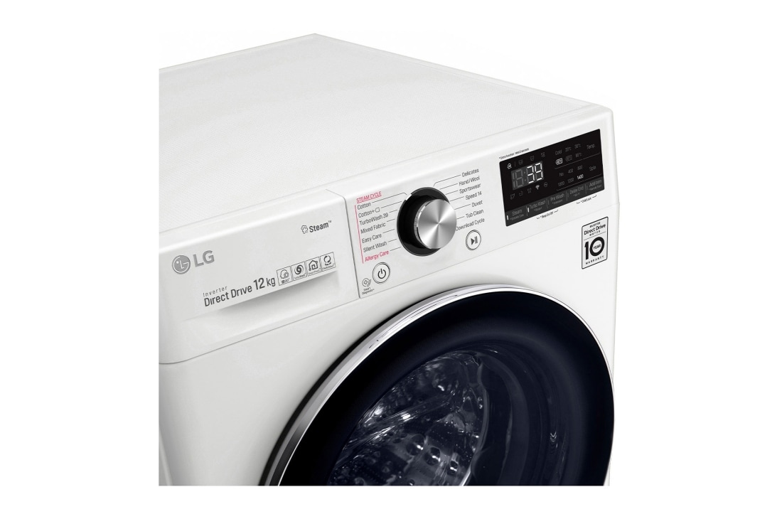 LG F4V9BWP2W Washing Machine: Efficient & Reliable, LG F4V9BWP2W 12kg Top Perspective, F4V9BWP2W, thumbnail 3