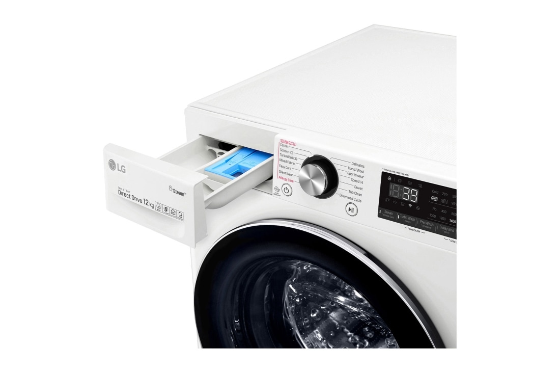 LG F4V9BWP2W Washing Machine: Efficient & Reliable, LG F4V9BWP2W 12kg Left View Open, F4V9BWP2W, thumbnail 5