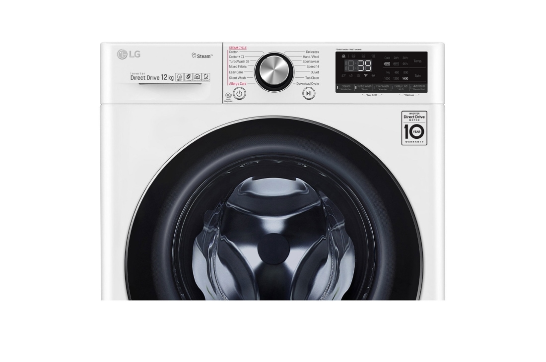 LG F4V9BWP2W Washing Machine: Efficient & Reliable, LG F4V9BWP2W 12kg Front View, F4V9BWP2W, thumbnail 6