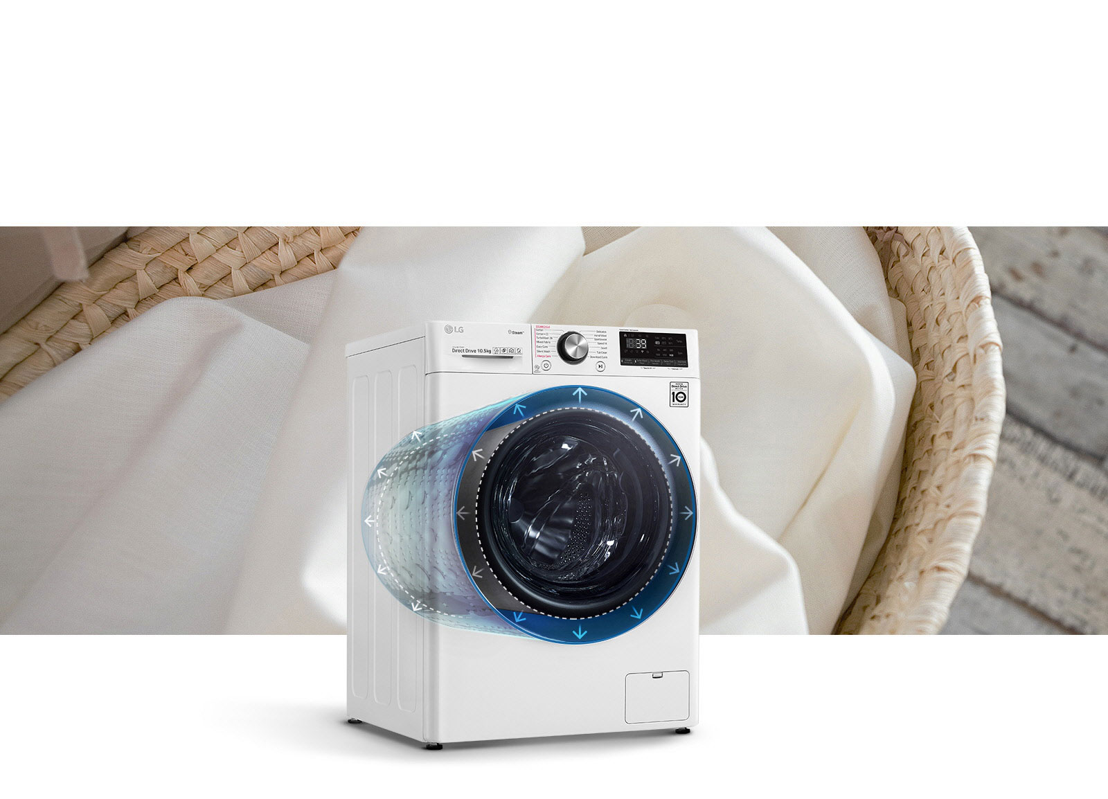 LG F4V9RCP2W 10.5kg Bigger Capacity in the Same Space