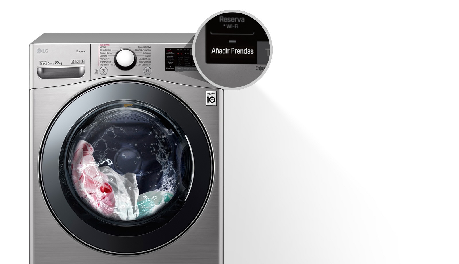 LG F0L2CRV2T2 Pause and Add Item - LG 18/10kg Front Load Washer Dryer