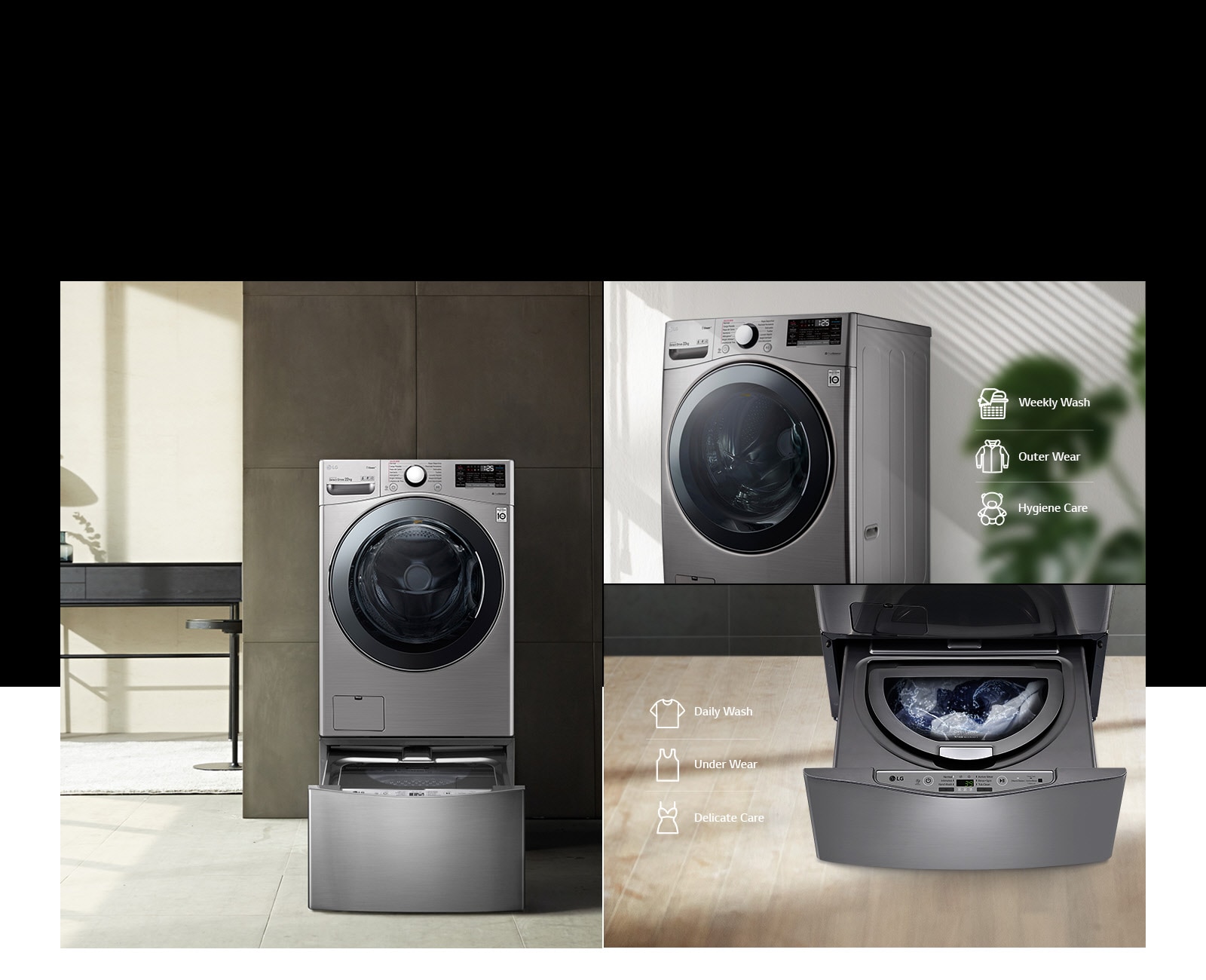 LG F0L2CRV2T2 Available with TWINWash™ Mini - LG 20/12kg Front Load Washer Dryer F3L2CRV2T
