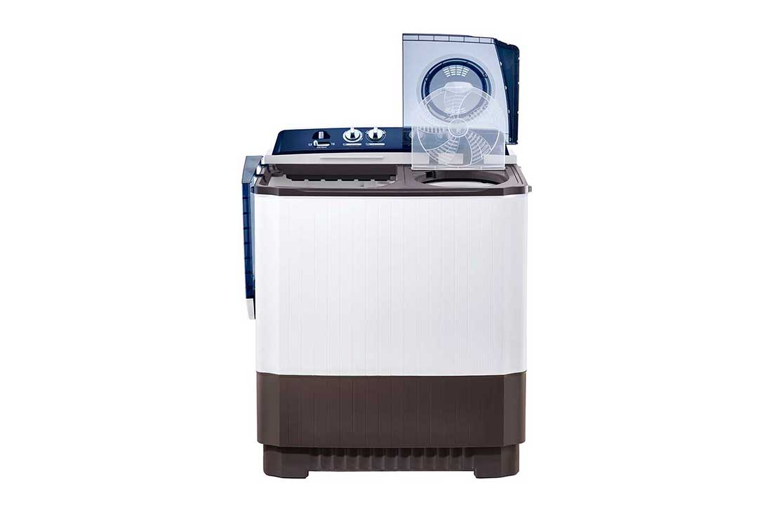 LG 10kg | TwinTub Washer | Roller Jet Pulsator | 3 Wash Program | Wind Jet Dry, Front_Open, P1761RWNBL, thumbnail 14