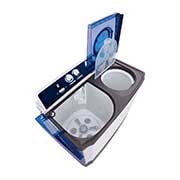 LG 13kg | TwinTub Washer | Roller Jet Pulsator | 3 Wash Program | Wind Jet Dry, Left_Perspective_Open, P1761RWNBL, thumbnail 6