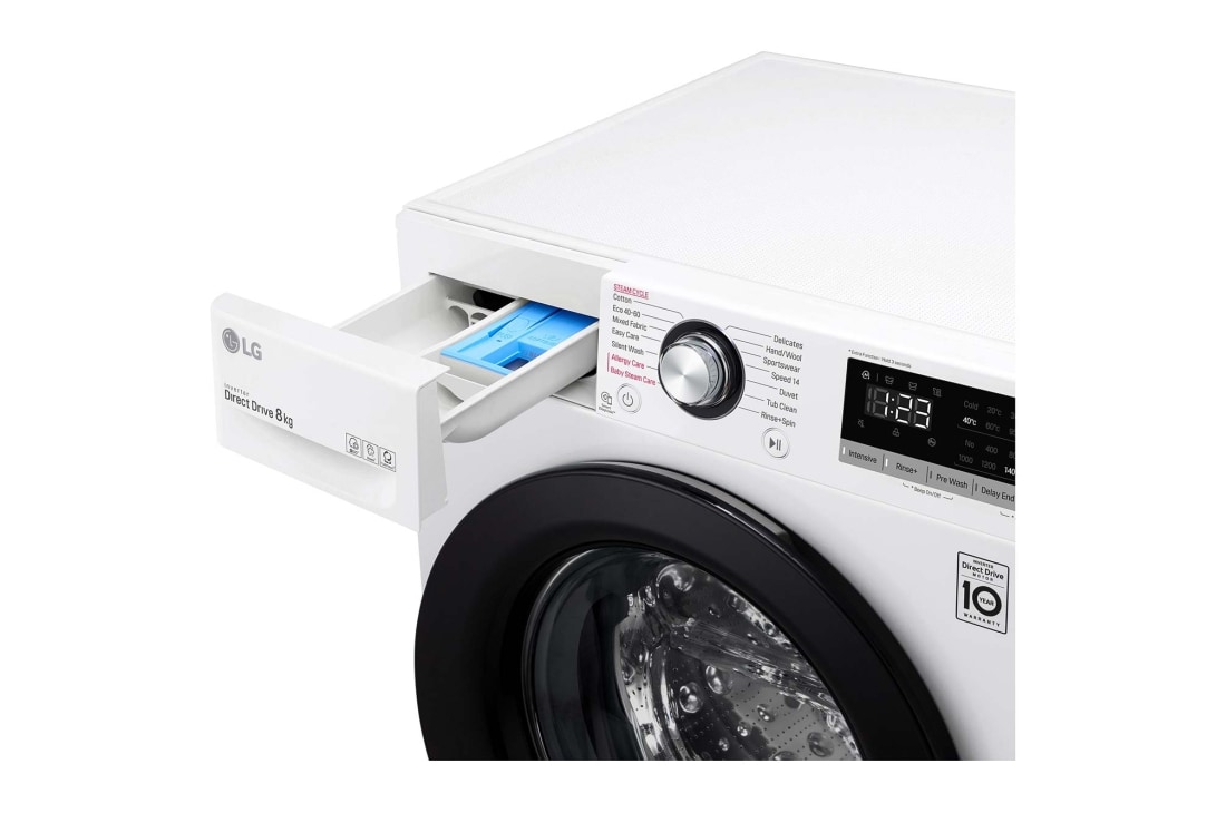 LG F4V5RGP2T Washing Machine: Advanced Laundry Care, Drawer Open, F4V3TNP6WE, thumbnail 5