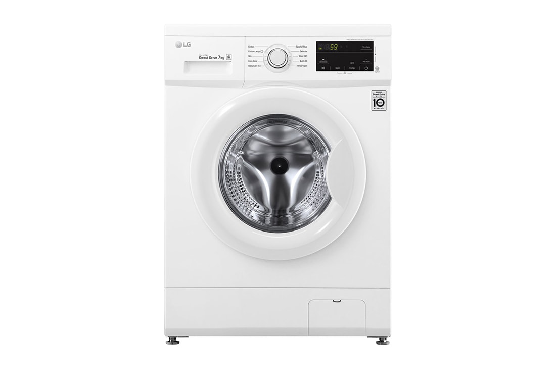LG 7 Kg | Front Load Washing Machine | Inverter DD | Steam™ |Smart Diagnosis™, Front view, FH2J3QDNG0P
