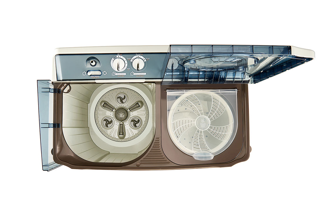 LG 8kg | TwinTub Washer| Roller Jet Pulsator | 3 Wash Program | Wind Jet Dry, Top view, P1401RONL, thumbnail 3