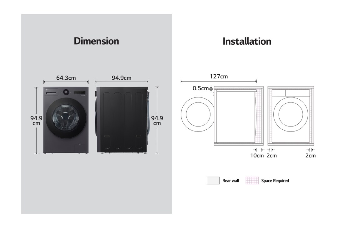 LG 15/8 Kg Wash and Dry Essence Graphite Washer, F0Z6DRP24, F0Z6DRP24, thumbnail 14