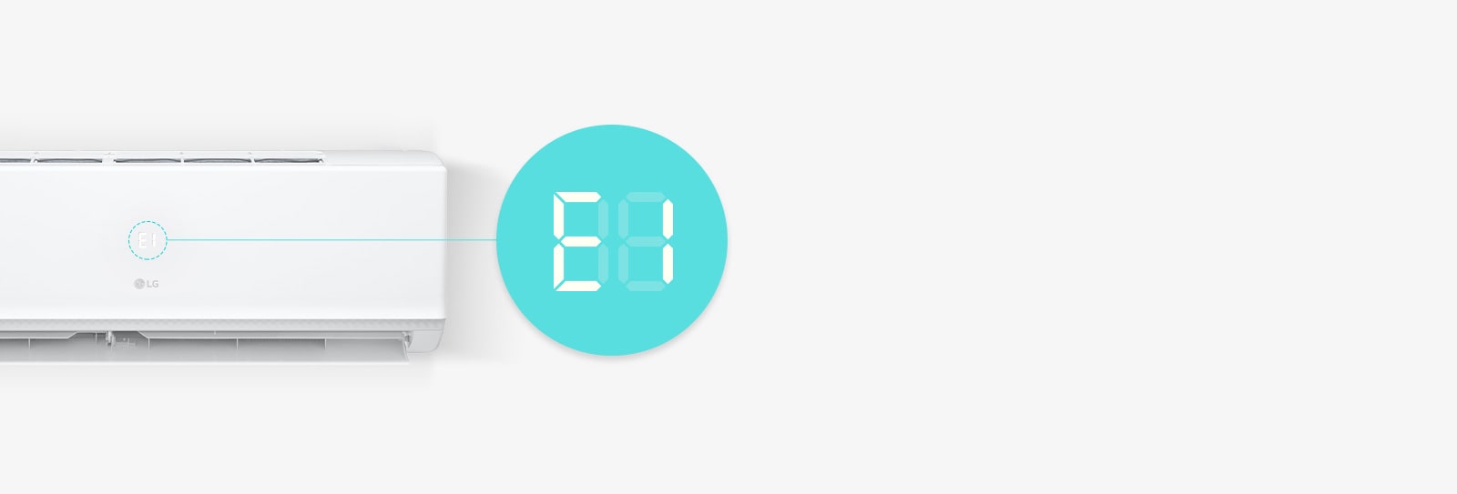 Smart LED muestra el código de error 'E1'.