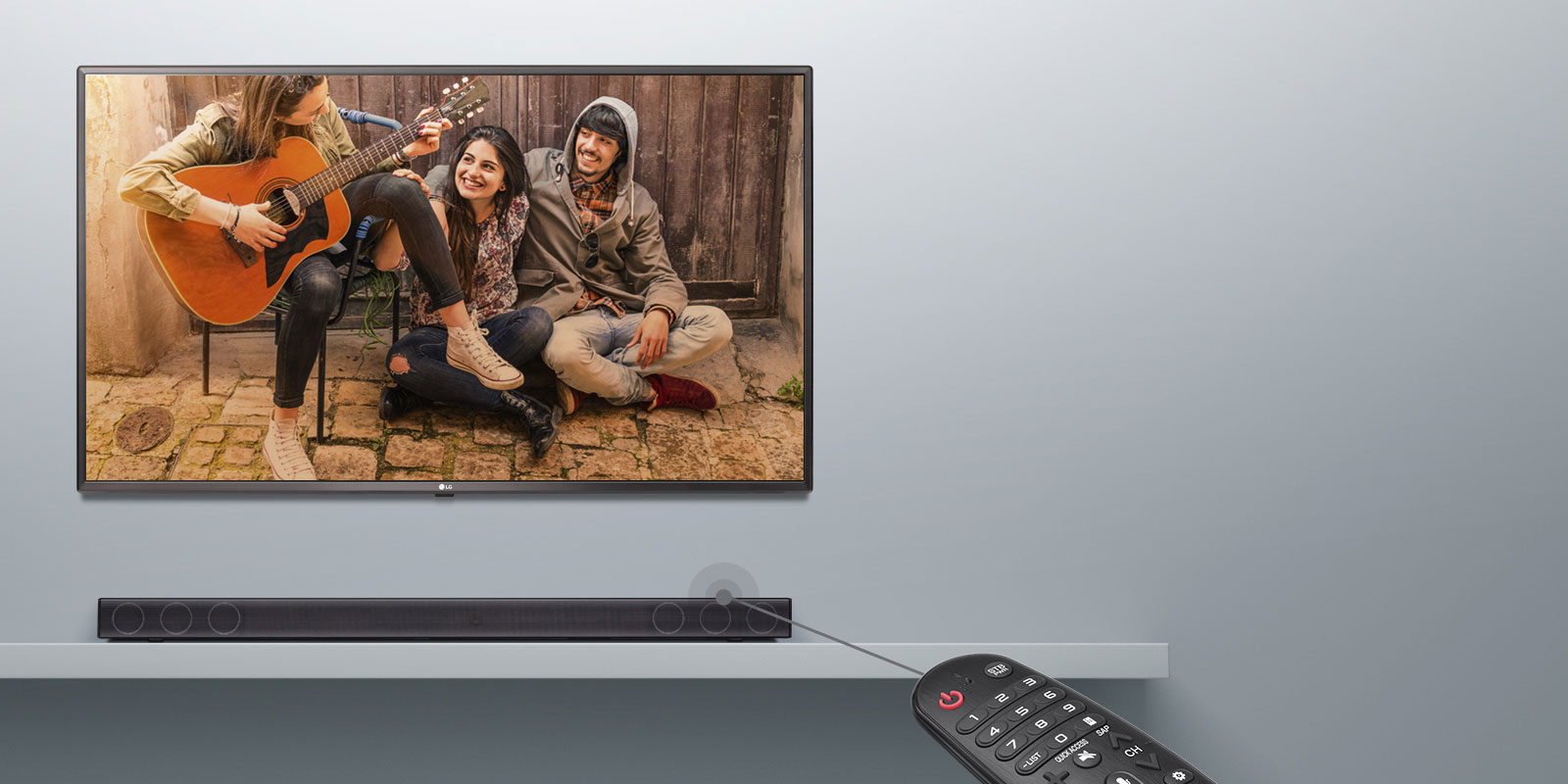 Contrólalo con el control remoto del TV1