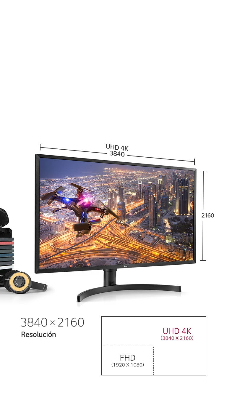 LG Monitor de 32” 4k UHD HDR10 con tecnología Radeon FreeSync