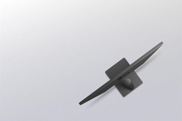 Vista lateral del monitor para ilustrar los ajustes de inclinación con líneas superpuestas para ver el rango de movimiento ergonómico.