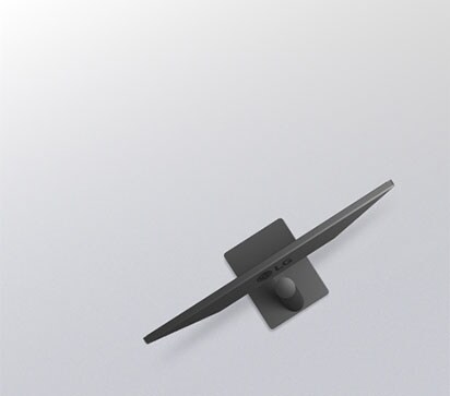 Vista lateral del monitor blanco con ilustración de ajustes ergonómicos (inclinación, altura y giro)