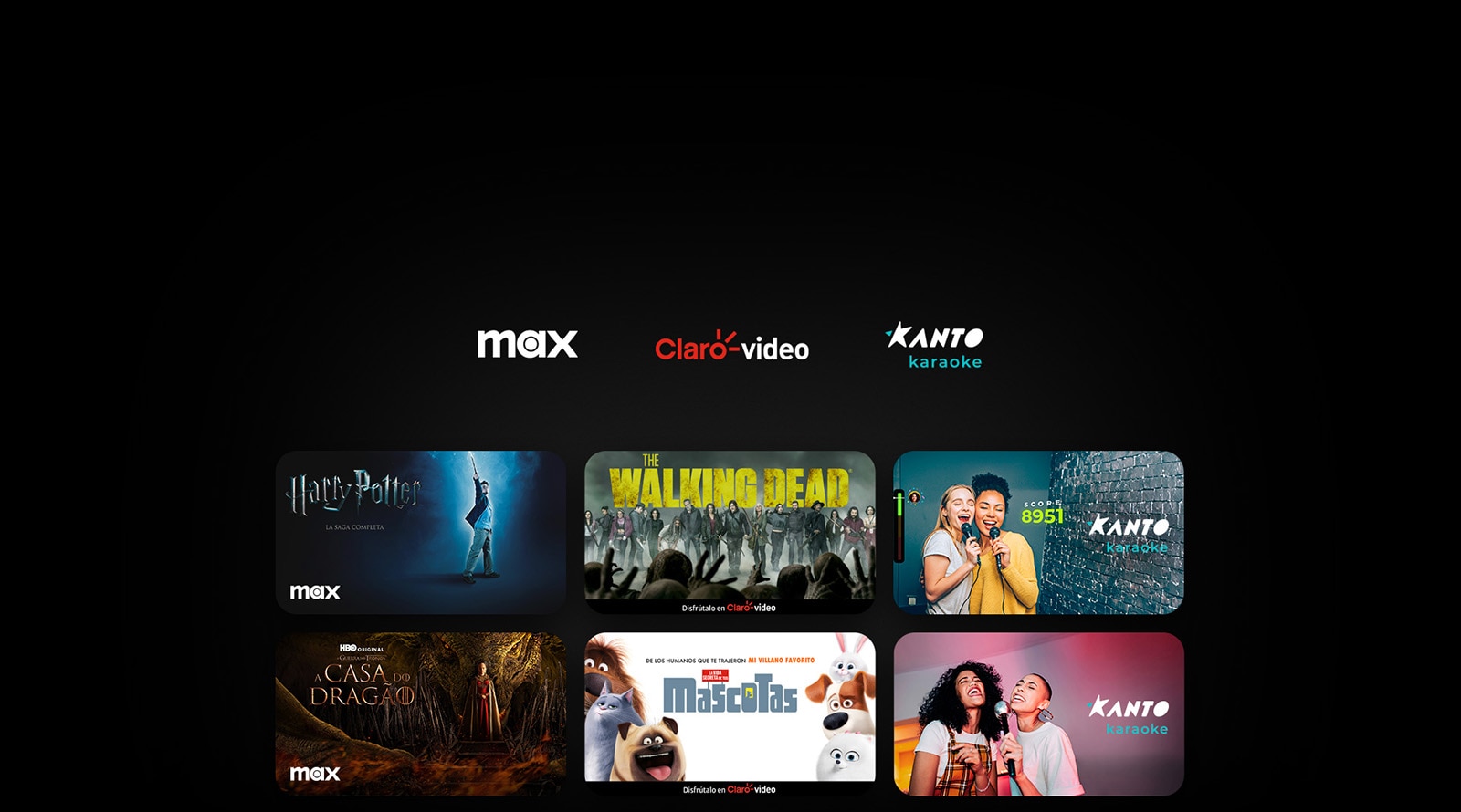 Se muestran los logos de Paramount+, Rakuten TV, ROXi y Now formando una fila. Debajo de ellos, se muestran pósteres de series televisivas y películas exclusivas.