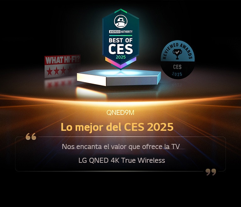 Premio otorgado al OLED M3 por What Hi-Fi. Un extracto de su reseña dice: prepara el camino para que más televisores pasen a ser convenientemente inalámbricos en los próximos años.