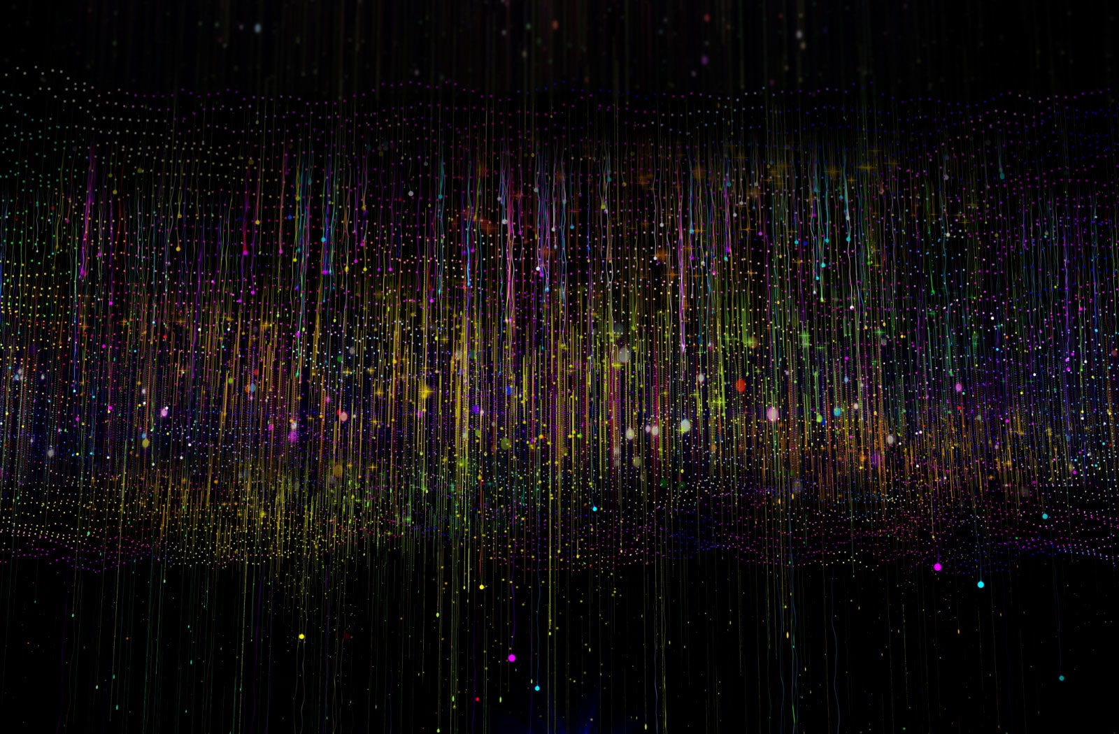 Colores impuros como se ven en televisores convencionales en la parte superior que pasan a través de filtros NanoCell para crear colores puros en la parte inferior. 