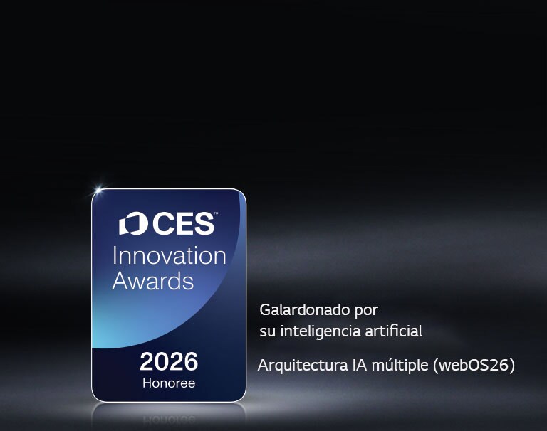 La insignia de la distinción CES Innovation Awards 2026 se muestra sobre un fondo oscuro. La arquitectura IA múltiple ha recibido un reconocimiento en la categoría de Inteligencia artificial.