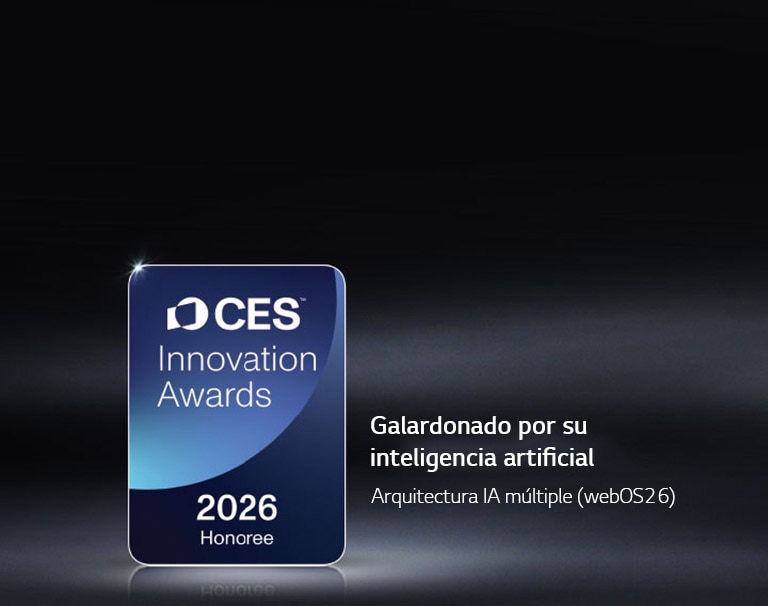 La insignia de la distinción CES Innovation Awards 2026 se muestra sobre un fondo oscuro. La arquitectura IA múltiple ha recibido un reconocimiento en la categoría de Inteligencia artificial.	
