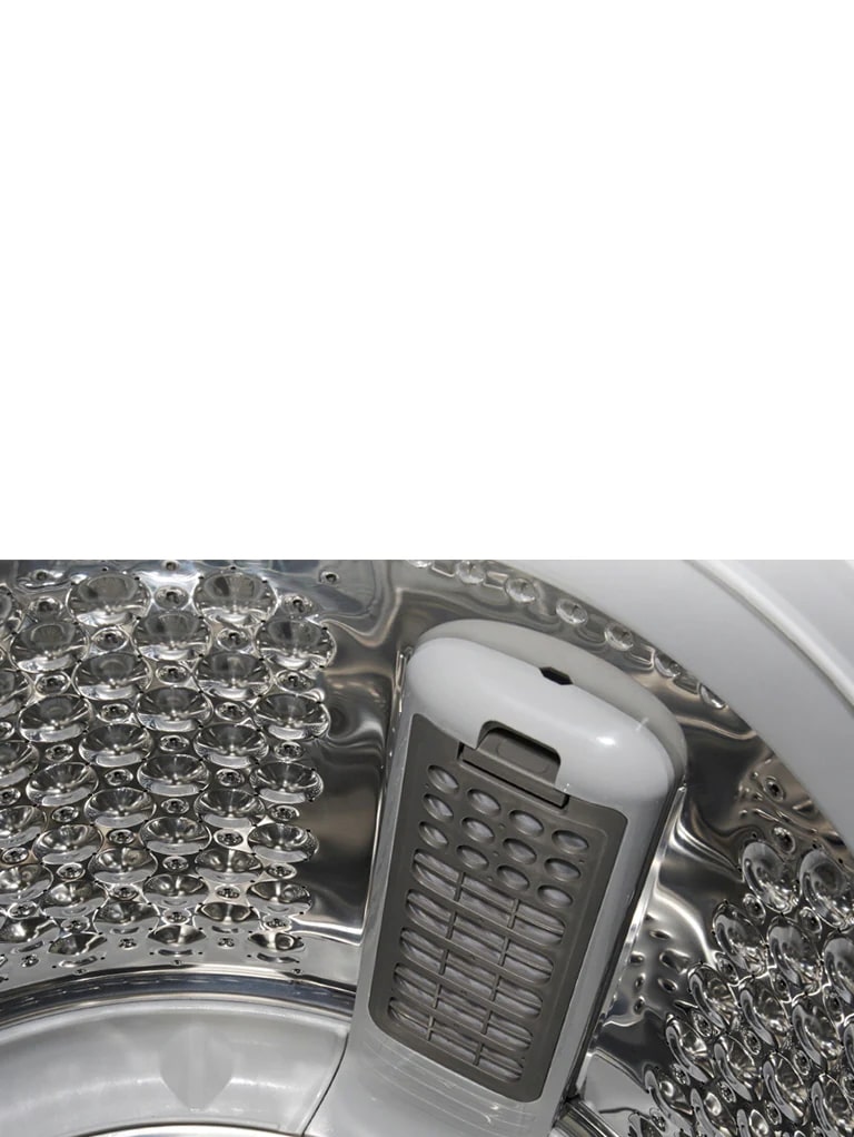 El filtro de pelusas más grande mantiene el tambor y la ropa más limpios.