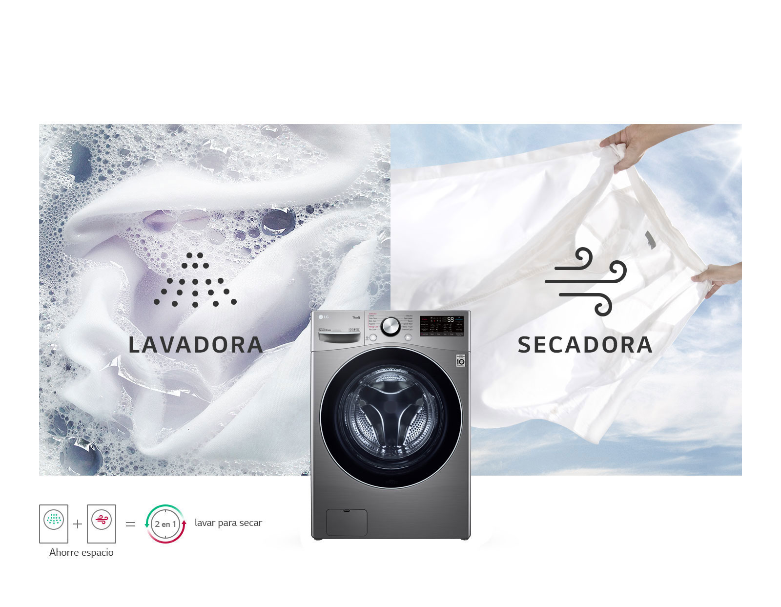 Lavadora y secadora en una