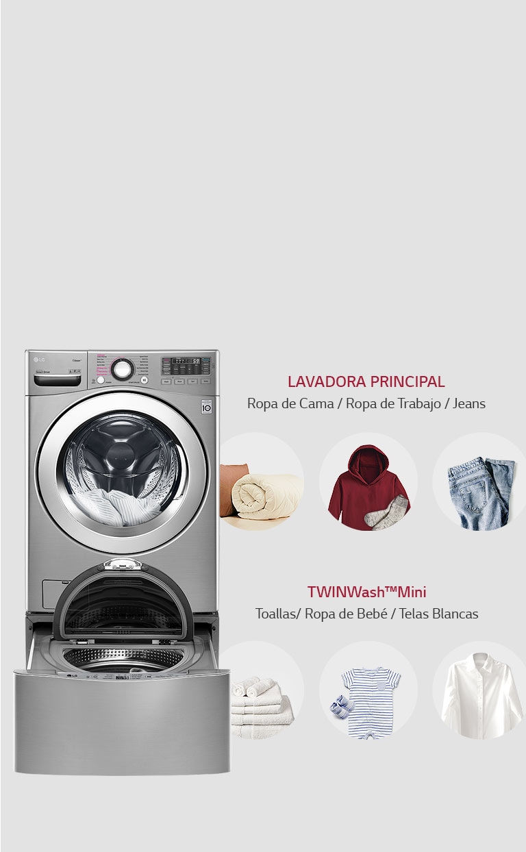 Con LG TWINWash podrás separar tus prendas por tipos de tela y color | LG Ecuador