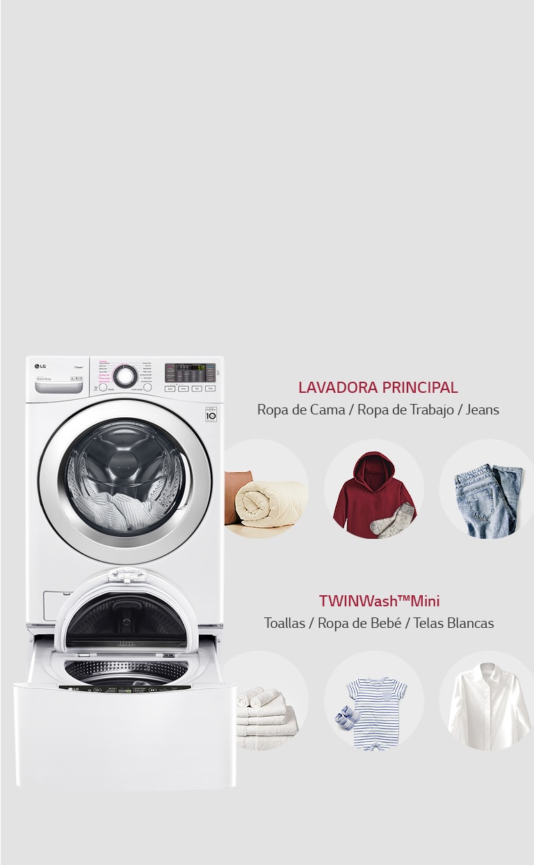 Con LG TWINWash podrás separar tus prendas por tipos de tela y color | LG Ecuador