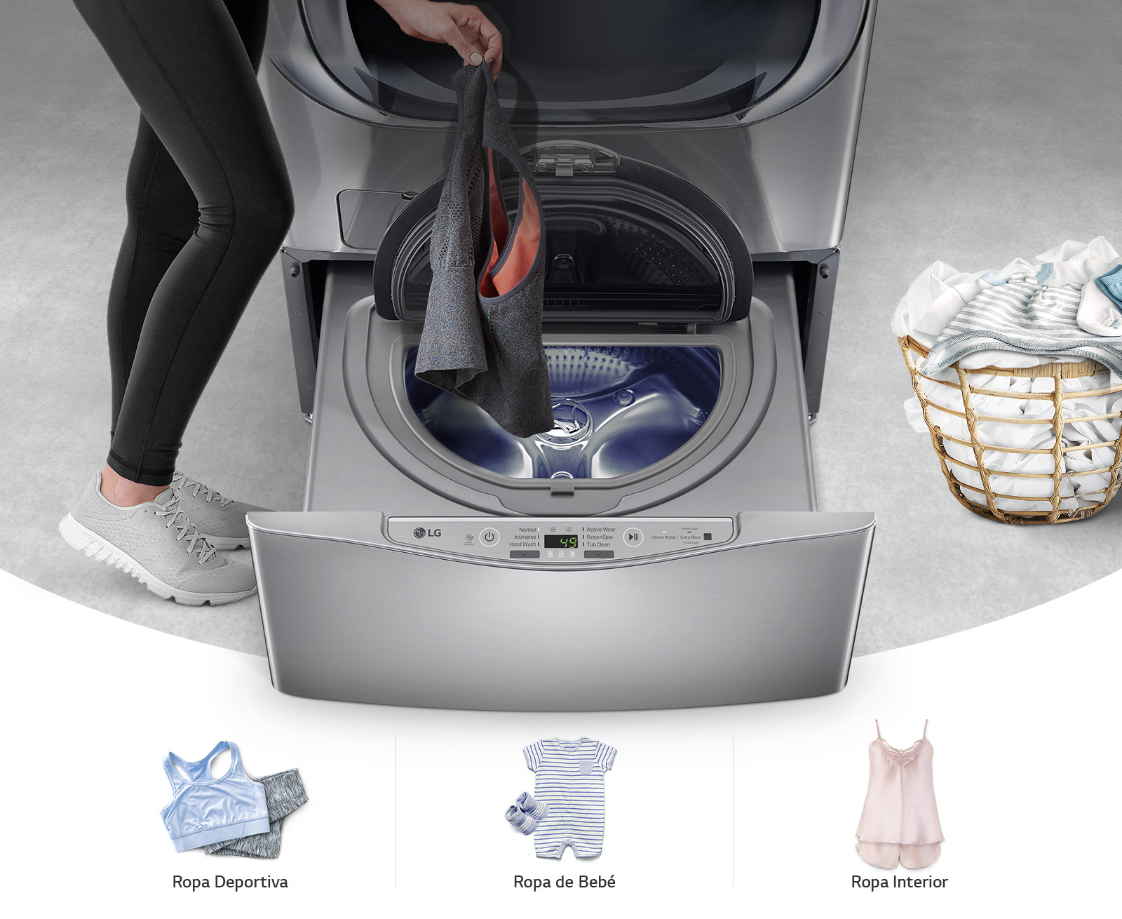 Lavadora LG TWINWash™ Mini con Motor DirectDrive WD100CV LG Ecuador
