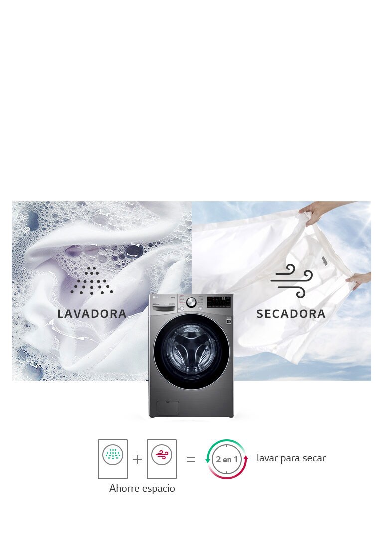 Lavadora y secadora en una