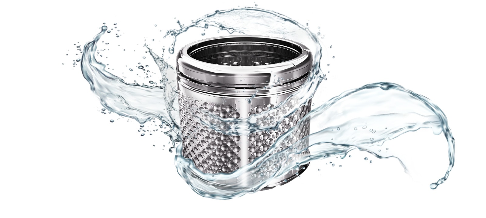 Imagen del agua que rodea el tambor  limpia