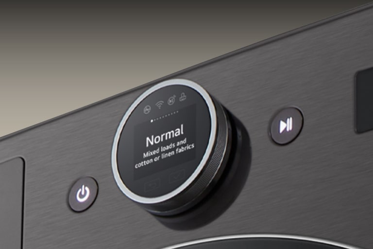 "El control selector digital de la lavadora LG"