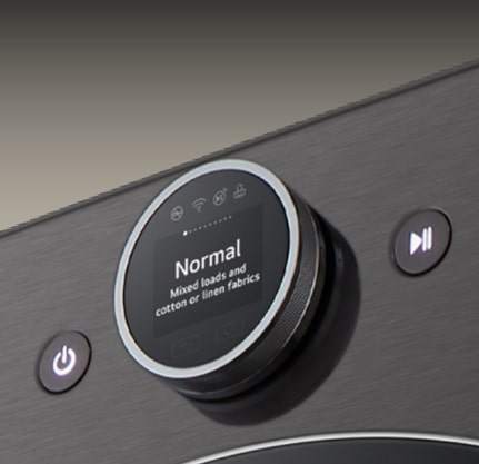 "El control selector digital de la lavadora LG"