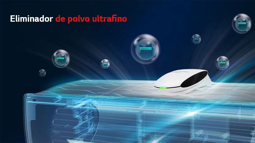 Filtro en la parte superior del aire acondicionado para aspirar el aire contaminado