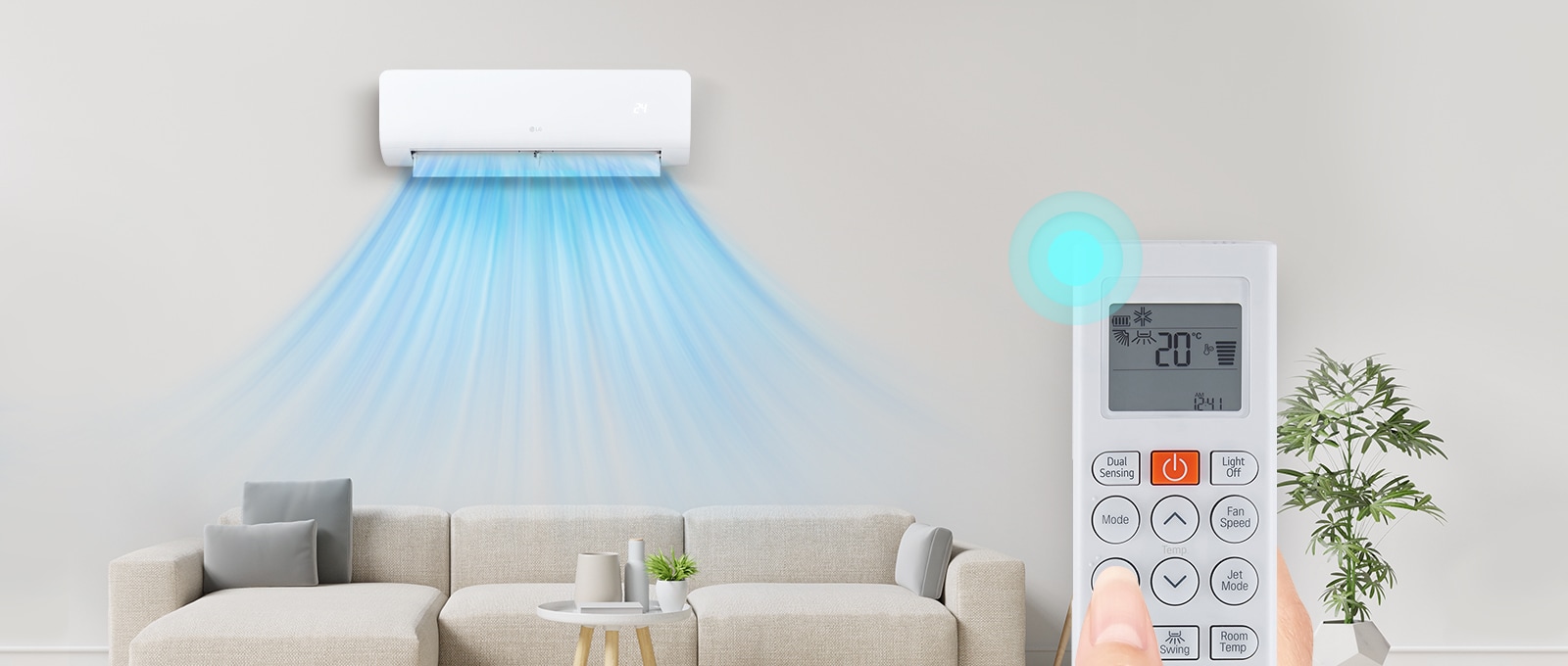 Los modos de Enfriamiento, Ventilador y Deshumidificador se ajustan al pulsar el botón de 'MODO' en el control remoto.