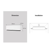 LG Aire Acondicionado DUALCOOL AI Air de 24,000 BTU/h ThinQ™, dimension image, VF242C31, thumbnail 7