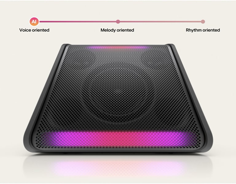 El xboom Stage 301 se coloca con la luz encendida.