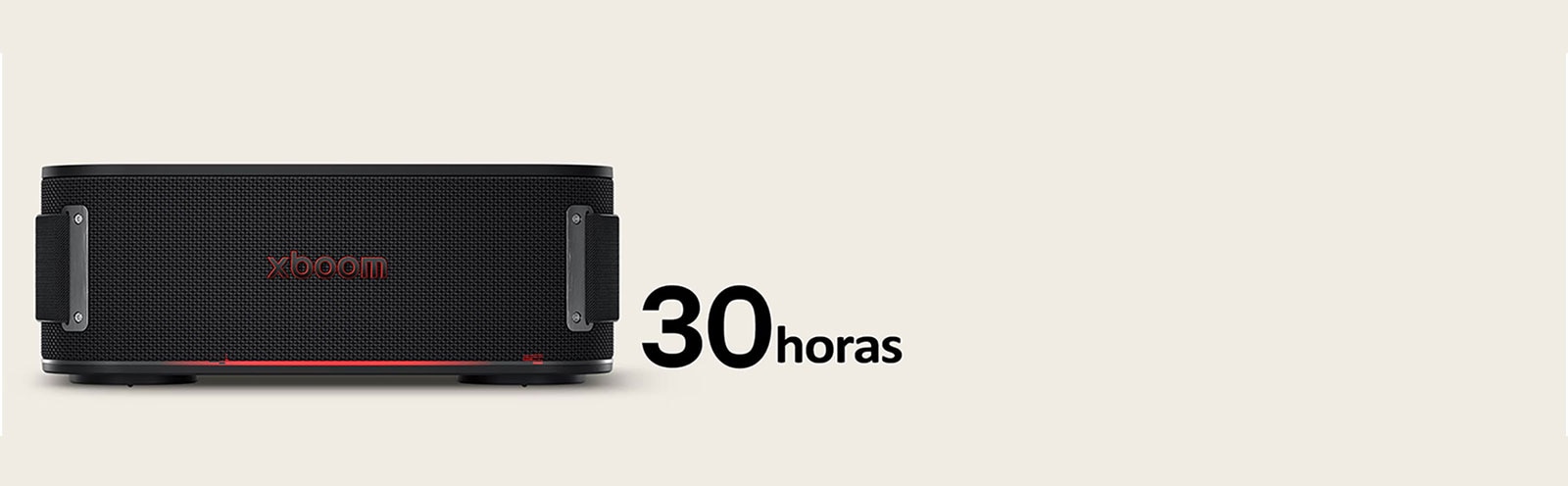 Vista frontal de xboom Bounce con su luz encendida.