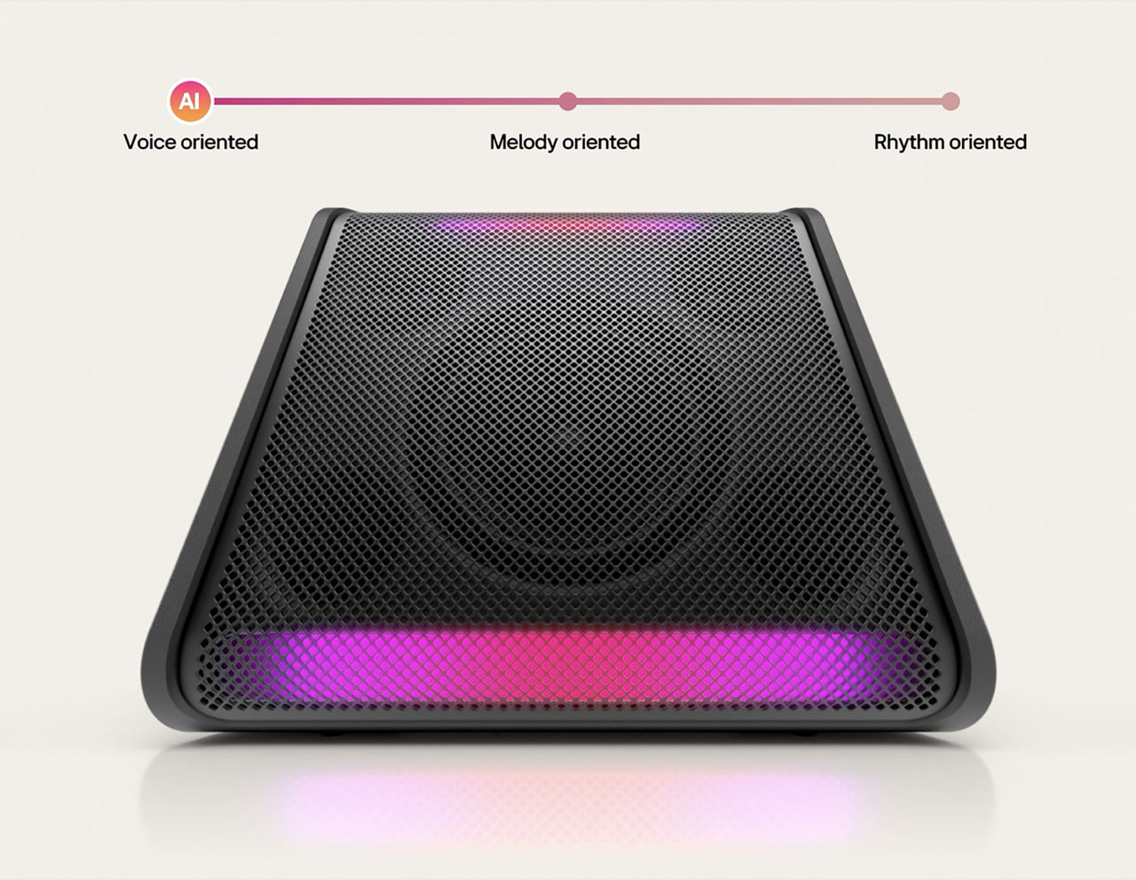 El xboom Stage 301 se coloca con la luz encendida.