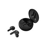 LG Audífonos Inalámbricos LG TONE Free HBS-FN4 color negro con Tecnología Meridian, Una base abierta y dos auriculares ubicados en el piso, HBS-FN4, thumbnail 5