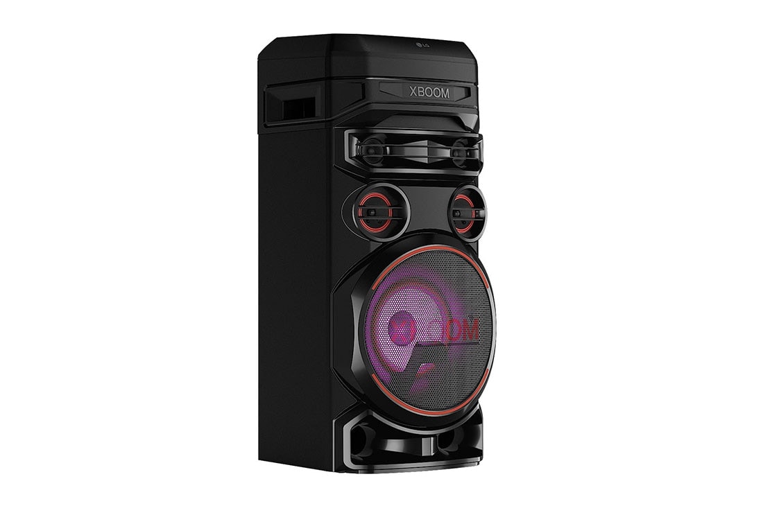 LG Torre de sonido LG XBOOM RNC7 | Karaoke Star | Potenciador de bajos | Doble salida de medios | DJ App y DJ Pad | Super Bass Boost | Multi Bluetooth, vista izquierda de 30 grados, RNC7, thumbnail 4