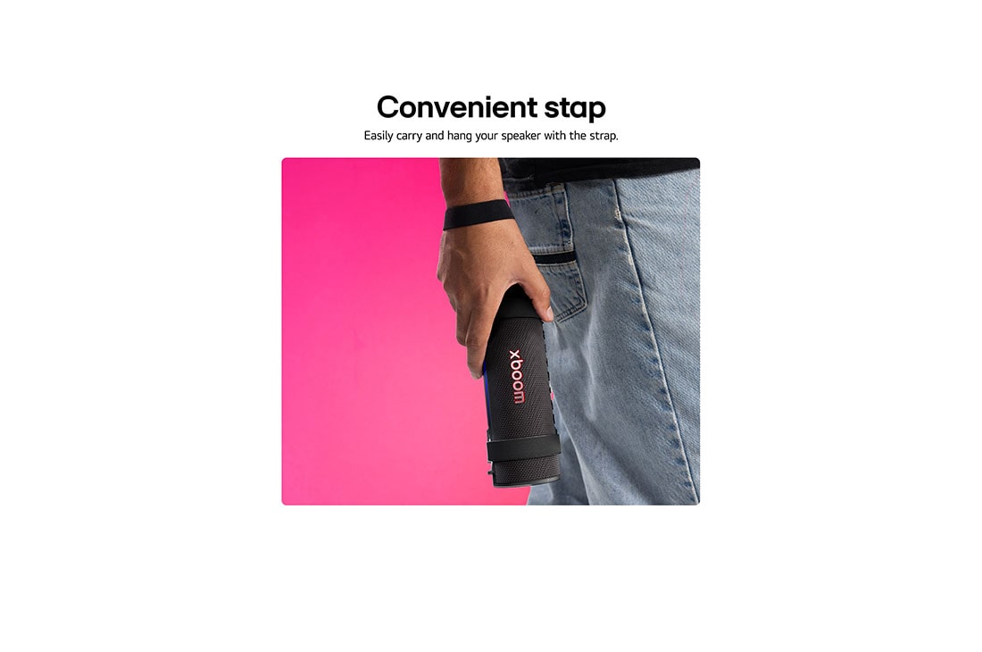 LG xboom Grab by will.i.am | Bocina Bluetooth portátil | 30W | 20 horas de duración | IP67 | Resistencia militar | Negro, USB cards, GRAB, thumbnail 9