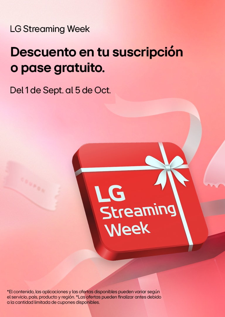 Banner promocional de las características de la LG AI TV. Se muestra un AI Magic Remote a la izquierda. A la derecha, se muestran varias imágenes: una sala con personalización por IA, una mujer con un perro en brazos que representa la imagen con IA, un cantante con auriculares que ilustra el sonido con IA y una interfaz de TV con aplicaciones de streaming que resalta la experiencia con IA. El procesador LG alfa 11 4K AI se ilumina con efectos de neón y patrones de circuitos.