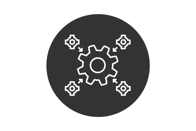 Cuatro engranajes forman un engranaje.